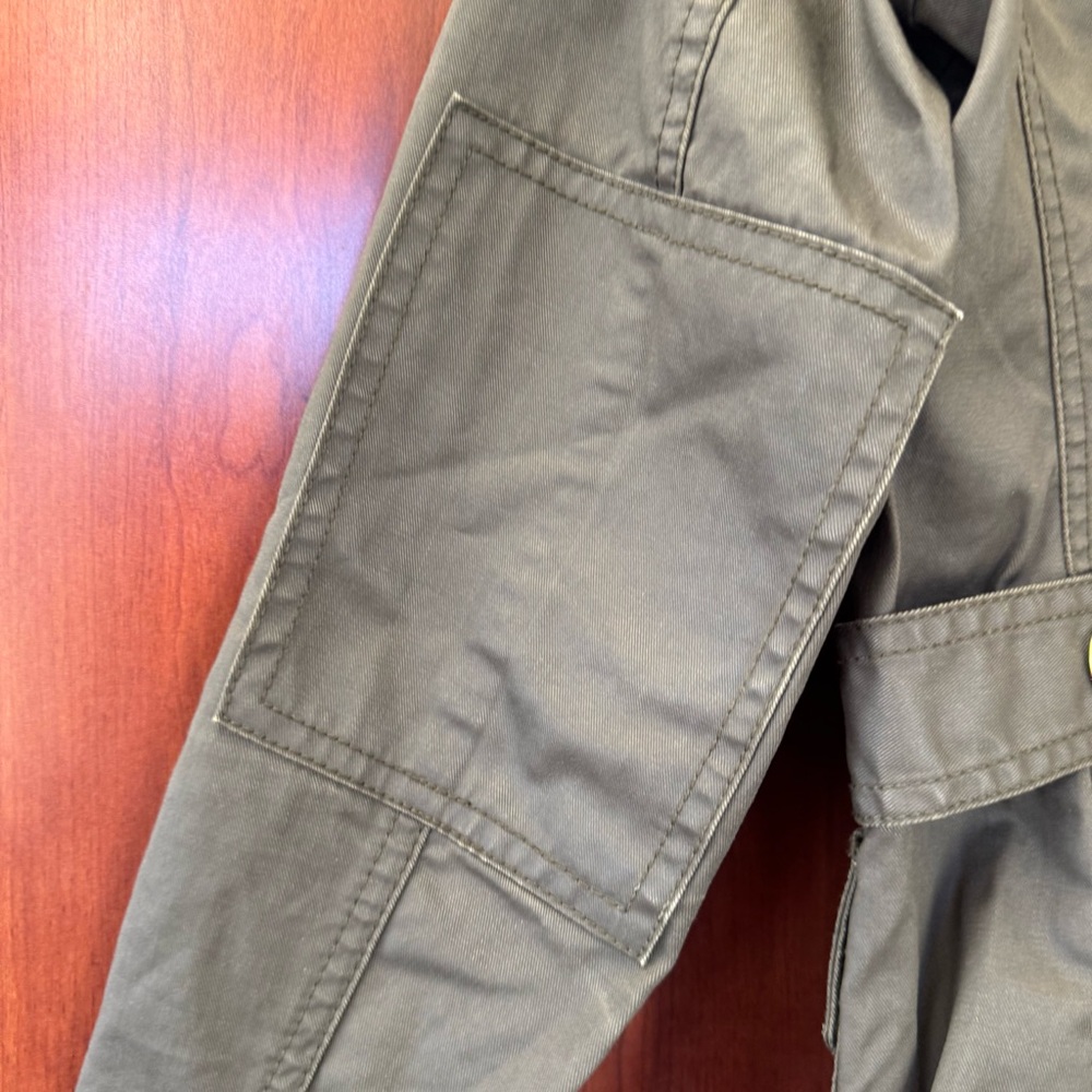 J. Crew Utility Jacket Green Size XXS Brass Hardware Pockets Wax Cotton 100% - Picture 6 of 10